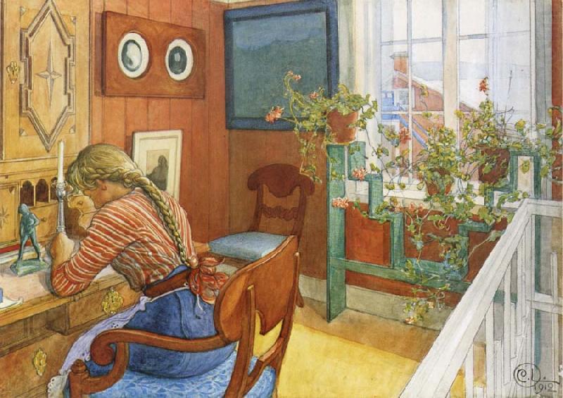 Carl Larsson Writing Letters china oil painting image